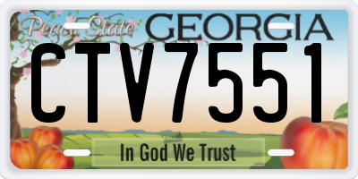 GA license plate CTV7551