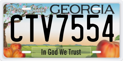GA license plate CTV7554