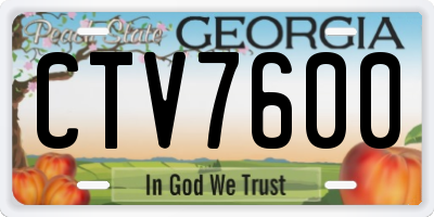 GA license plate CTV7600