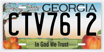 GA license plate CTV7612