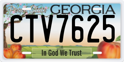 GA license plate CTV7625