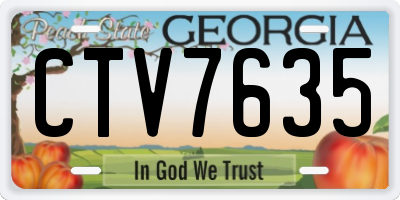 GA license plate CTV7635