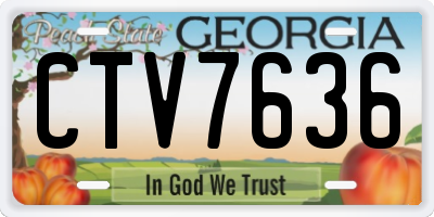GA license plate CTV7636