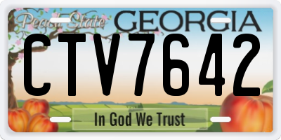 GA license plate CTV7642