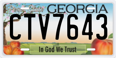 GA license plate CTV7643
