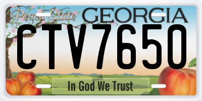 GA license plate CTV7650
