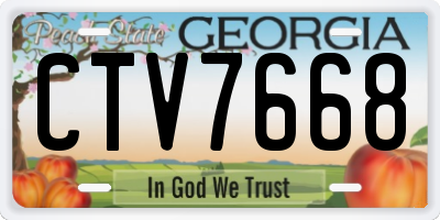 GA license plate CTV7668