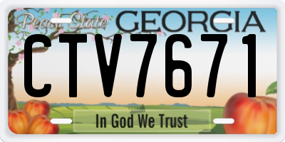 GA license plate CTV7671