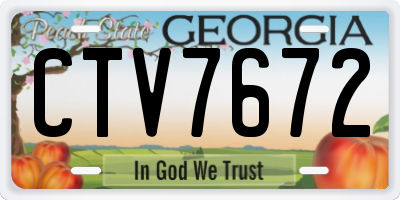 GA license plate CTV7672