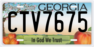 GA license plate CTV7675