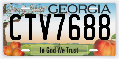 GA license plate CTV7688