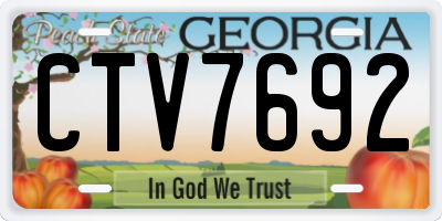 GA license plate CTV7692