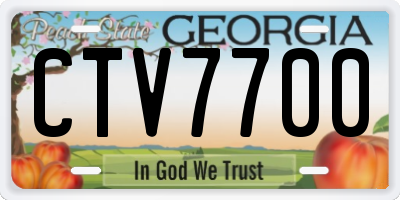 GA license plate CTV7700