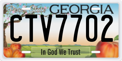 GA license plate CTV7702