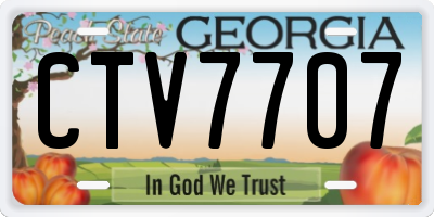 GA license plate CTV7707