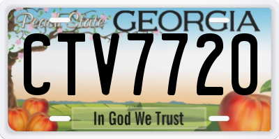 GA license plate CTV7720