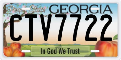 GA license plate CTV7722