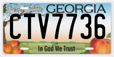 GA license plate CTV7736