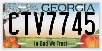 GA license plate CTV7745