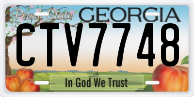 GA license plate CTV7748