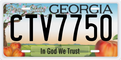 GA license plate CTV7750