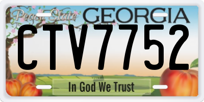 GA license plate CTV7752