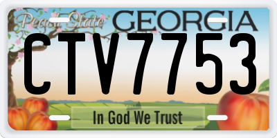 GA license plate CTV7753