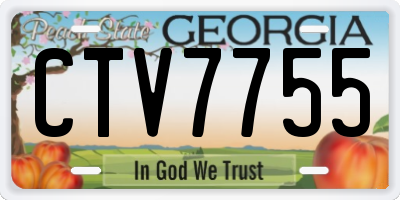 GA license plate CTV7755