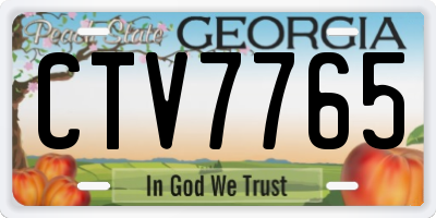 GA license plate CTV7765