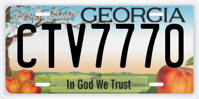 GA license plate CTV7770