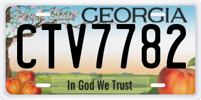GA license plate CTV7782