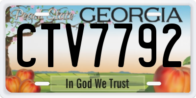 GA license plate CTV7792