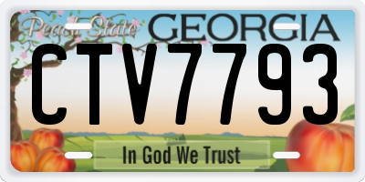 GA license plate CTV7793