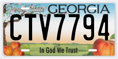 GA license plate CTV7794
