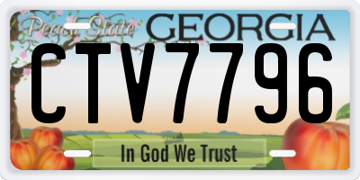 GA license plate CTV7796