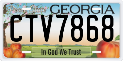 GA license plate CTV7868