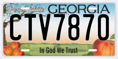 GA license plate CTV7870