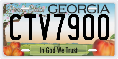 GA license plate CTV7900