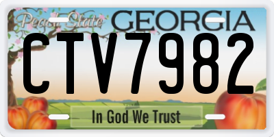 GA license plate CTV7982
