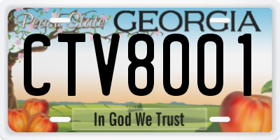 GA license plate CTV8001
