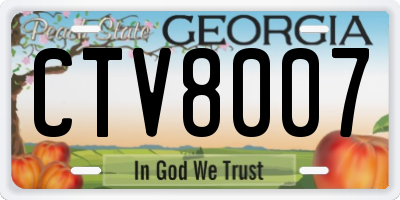 GA license plate CTV8007