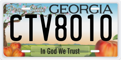 GA license plate CTV8010