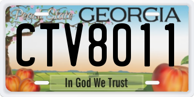GA license plate CTV8011