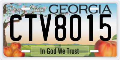 GA license plate CTV8015