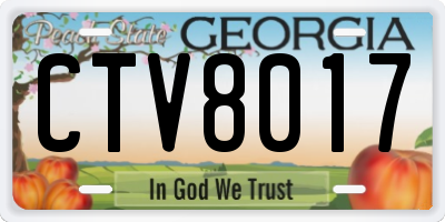 GA license plate CTV8017