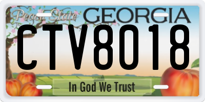 GA license plate CTV8018