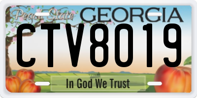GA license plate CTV8019