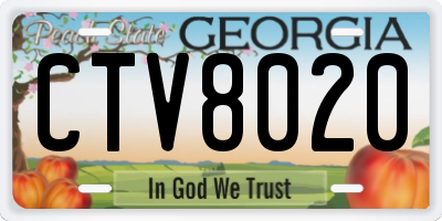GA license plate CTV8020