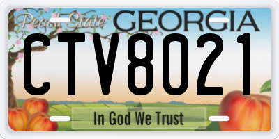 GA license plate CTV8021