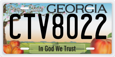 GA license plate CTV8022